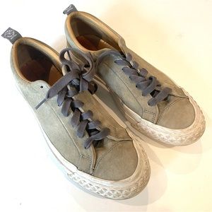 TODD SNYDER NEW BALANCE Mens 7.5 Gray PF Flyers Suede Lace Up Casual Sneaker